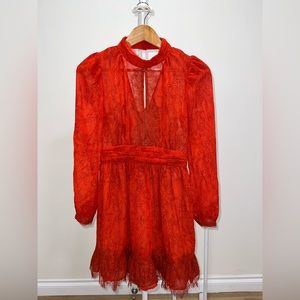 French Connection Long Sleeve Dress with Lace Details